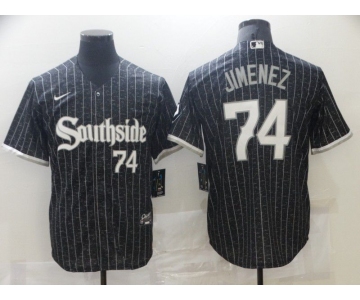 Men Chicago White Sox 74 Jimenez City Edition Black Game Nike 2021 MLB Jersey