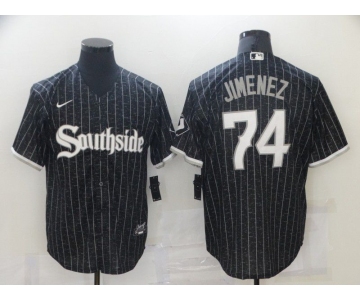 Men Chicago White Sox 74 Jimenez City Edition Black Game Nike 2021 MLB Jerseys
