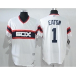 Men's Chicago White Sox #1 Adam Eaton White Pullover Stitched MLB Majestic Cool Base Jersey