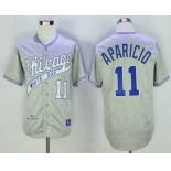 Men's Chicago White Sox #11 Luis Aparicio 1969 Gray Wool Throwback Jersey