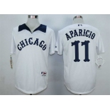 Men's Chicago White Sox #11 Luis Aparicio White 1976 Turn Back The Clock Jersey