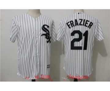 Men's Chicago White Sox #21 Todd Frazier White Home Stitched MLB Majestic Cool Base Jersey