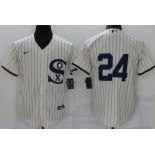 Men's Chicago White Sox #24 Yasmani Grandal Cream 2021 Field of Dreams Cool Base Jersey