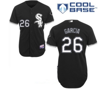 Men's Chicago White Sox #26 Avisail Garcia Black Stitched MLB Majestic Cool Base Jersey