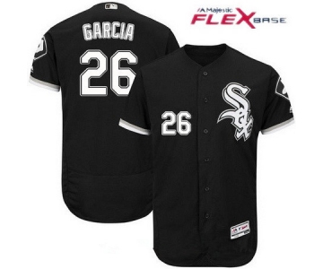 Men's Chicago White Sox #26 Avisail Garcia Black Stitched MLB Majestic Flex Base Jersey