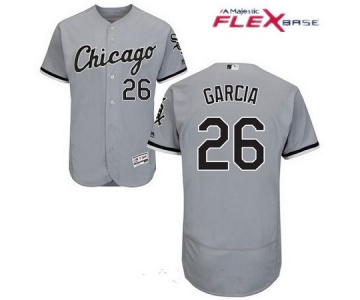Men's Chicago White Sox #26 Avisail Garcia Gray Road Stitched MLB Majestic Flex Base Jersey