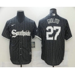 Men's Chicago White Sox #27 Lucas Giolito Black 2021 City Connect Stitched MLB Cool Base Nike Jersey