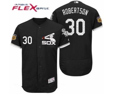 Men's Chicago White Sox #30 David Robertson Black 2017 Spring Training Stitched MLB Majestic Flex Base Jersey
