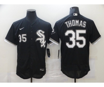 Men's Chicago White Sox #35 Frank Thomas Black Stitched MLB Flex Base Nike Jersey