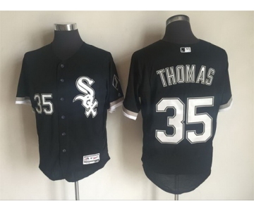 Men's Chicago White Sox #35 Frank Thomas Retired Black 2016 Flexbase Majestic Baseball Jersey