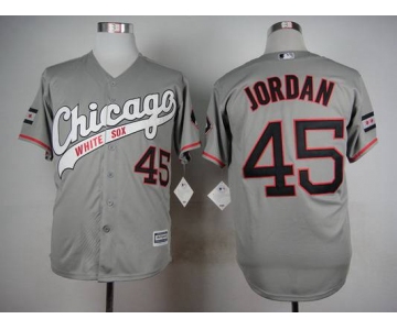 Men's Chicago White Sox #45 Michael Jordan 2015 Gray Jersey