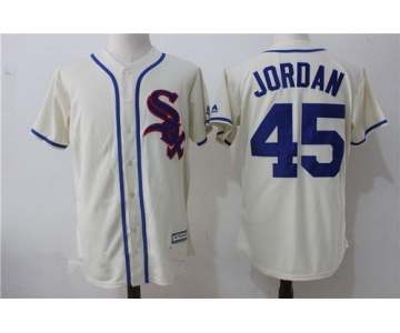 Men's Chicago White Sox #45 Michael Jordan 2017 Cream Stitched MLB Majestic Cool Base Jersey