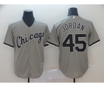 Men's Chicago White Sox 45 Michael Jordan Gray Cool Base Jersey