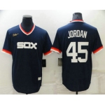 Men's Chicago White Sox #45 Michael Jordan Navy Blue Cooperstown Collection Cool Base Stitched Nike Jersey