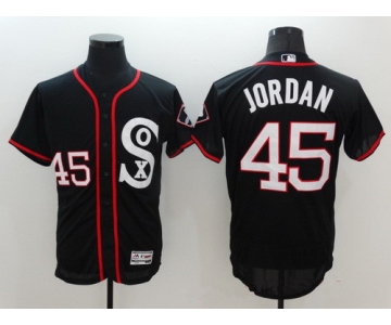 Men's Chicago White Sox #45 Michael Jordan Retired Retired Black Retro 2016 Flexbase Majestic Baseball Jersey