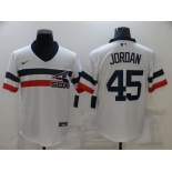 Men's Chicago White Sox #45 Michael Jordan White 2021 Throwback Cool Base Nike Jersey