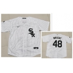Men's Chicago White Sox #48 Mike Wright Jr.White Pinstripe Stitched MLB Cool Base Nike Jersey