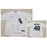 Men's Chicago White Sox #48 Mike Wright Jr.White Pinstripe Stitched MLB Cool Base Nike Jersey
