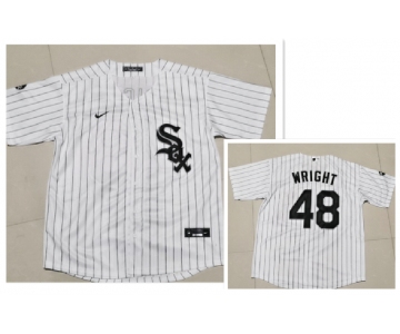 Men's Chicago White Sox #48 Mike Wright Jr.White Pinstripe Stitched MLB Cool Base Nike Jersey