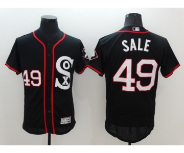 Men's Chicago White Sox #49 Chris Sale Black Retro 2016 Flexbase Majestic Baseball Jersey
