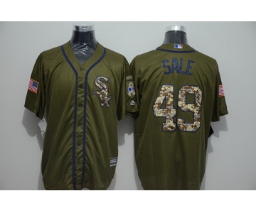 Men's Chicago White Sox #49 Chris Sale Green Salute to Service Majestic Baseball Jersey