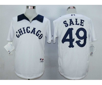 Men's Chicago White Sox #49 Chris Sale White 1976 Turn Back The Clock Jersey