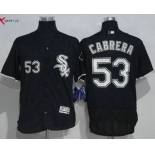 Men's Chicago White Sox #53 Melky Cabrera Black Stitched MLB 2016 Majestic Flex Base Jersey