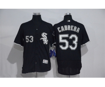 Men's Chicago White Sox #53 Melky Cabrera Black Stitched MLB 2016 Majestic Flex Base Jersey