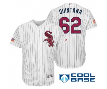 Men's Chicago White Sox #62 Jose Quintana White Stars & Stripes Fashion Independence Day Stitched MLB Majestic Cool Base Jersey
