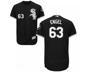 Men's Chicago White Sox #63 Adam Engel Black Stitched MLB Majestic Flex Base Jersey