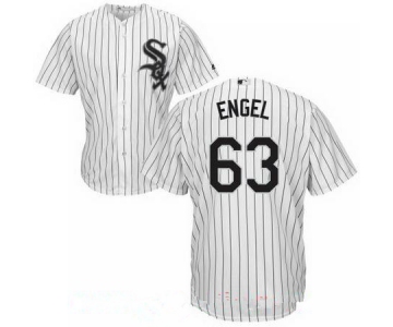Men's Chicago White Sox #63 Adam Engel White Home Stitched MLB Majestic Cool Base Jersey