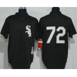 Men's Chicago White Sox #72 Carlton Fisk Black Stitched MLB Cooperstown Mesh Batting Practice Jersey By Mitchell & Ness