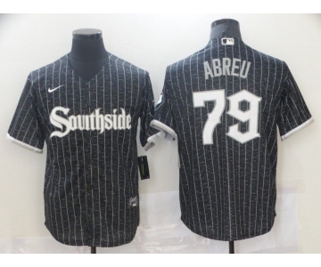 Men's Chicago White Sox #79 Jose Abreu Black 2021 City Connect Stitched MLB Cool Base Nike Jersey