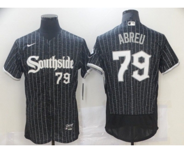 Men's Chicago White Sox #79 Jose Abreu Black 2021 City Connect Stitched MLB Flex Base Nike Jersey