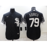 Men's Chicago White Sox #79 Jose Abreu Black Nike Drift Fashion Cool Base Jersey