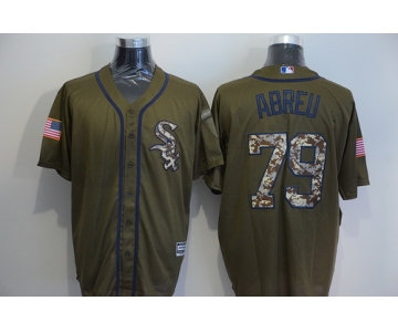 Men's Chicago White Sox #79 Jose Abreu Green Salute to Service Majestic Baseball Jersey