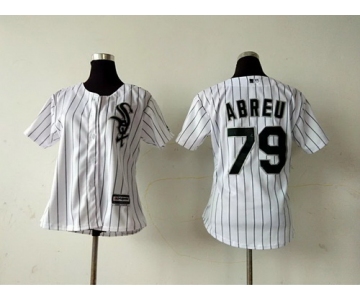 Men's Chicago White Sox #79 Jose Abreu White Pinstripe Cool Base Baseball Jersey