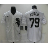 Men's Chicago White Sox #79 Jose Abreu White Pinstripe Stitched MLB Cool Base Nike Jersey