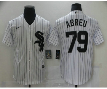 Men's Chicago White Sox #79 Jose Abreu White Pinstripe Stitched MLB Cool Base Nike Jersey