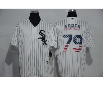 Men's Chicago White Sox #79 Jose Abreu White USA Flag Fashion MLB Baseball Jersey