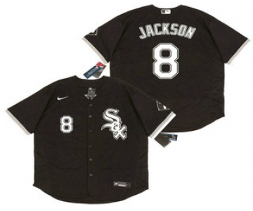 Men's Chicago White Sox #8 Bo Jackson Black Stitched MLB Flex Base Nike Jersey