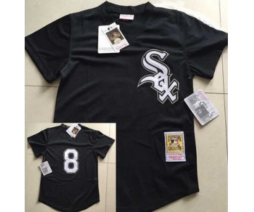 Men's Chicago White Sox #8 Bo Jackson Mesh BP Black Throwback Jersey