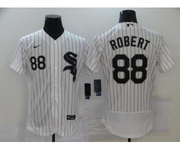 Men's Chicago White Sox #88 Luis Robert White Pinstripe Stitched MLB Flex Base Nike Jersey