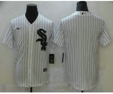 Men's Chicago White Sox Blank White Pinstripe Stitched MLB Cool Base Nike Jersey