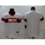 Men's Chicago White Sox Blank White Throwback Cool Base Nike Jersey