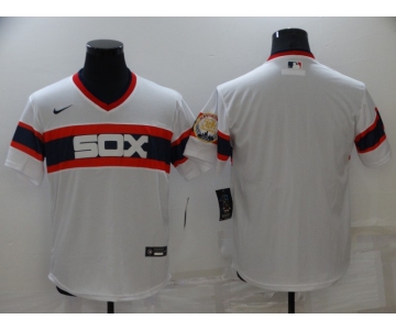 Men's Chicago White Sox Blank White Throwback Cool Base Nike Jersey