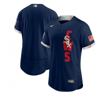 Men's Chicago White sox Blank 2021 Navy All-Star Flex Base Stitched MLB Jersey