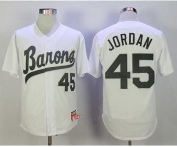 Size 4XL Men's Chicago White Sox Birmingham Barons #45 Michael Jordan White