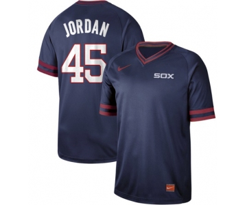 White Sox #45 Michael Jordan Navy Authentic Cooperstown Collection Stitched Baseball Jerseys