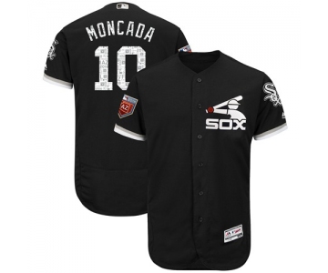 Chicago White Sox #10 Yoan Moncada Black 2018 Spring Training Authentic Flex Base Stitched MLB Jersey